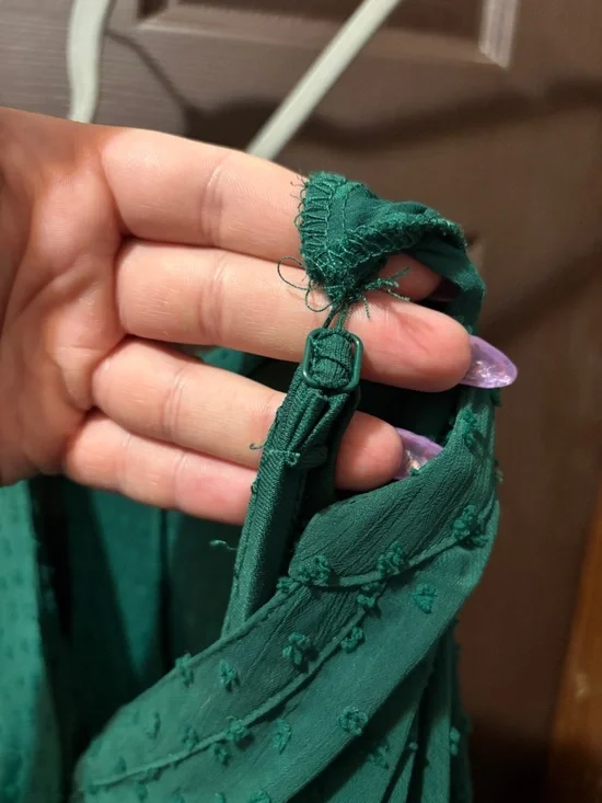 torrid Forest Green Textured Tiered Maxi Chiffon Swiss Dot Dress - Picture 9 of 12